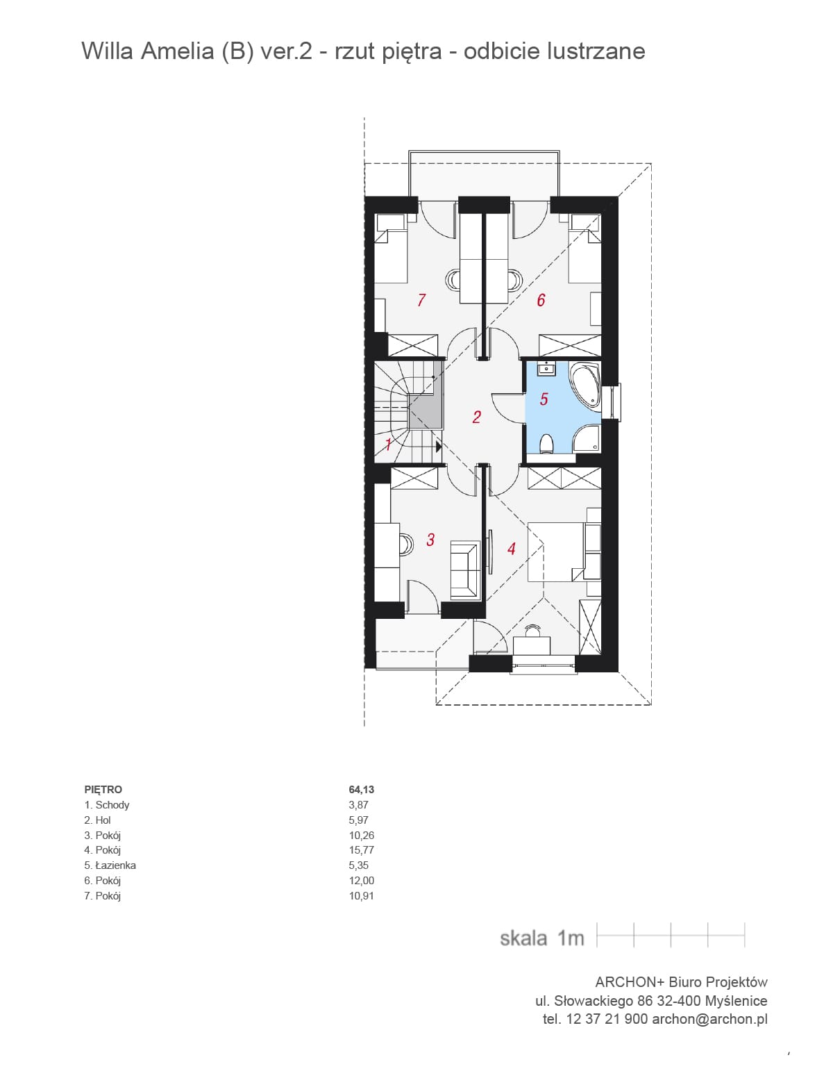 Rzut - Piętro (64.11 m2)